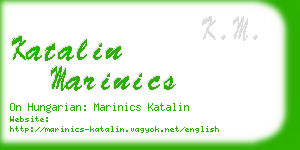 katalin marinics business card